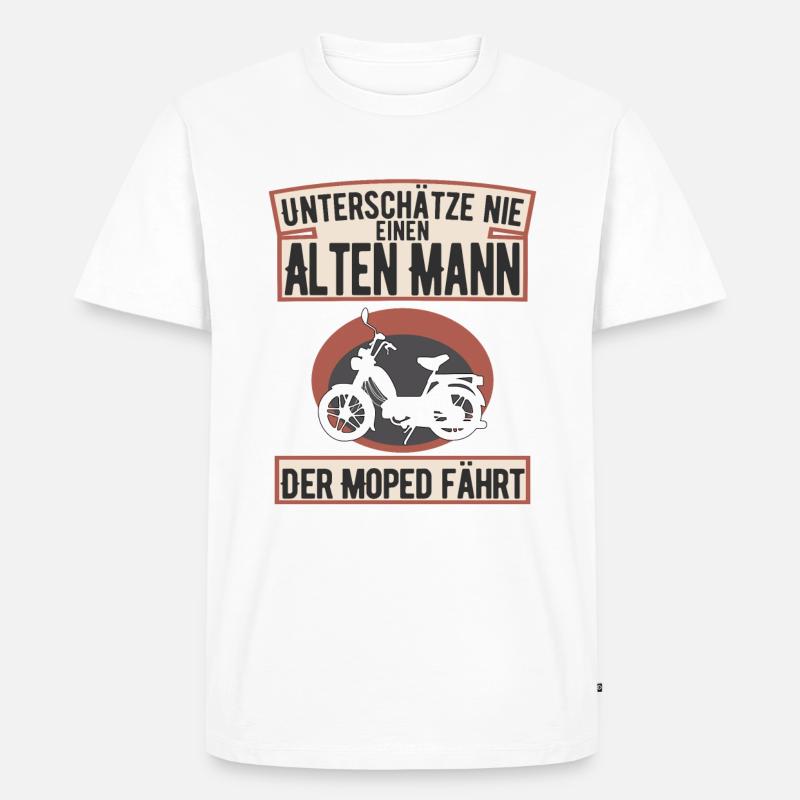 Moped Mofa Mopedfahrer Männer Opa Geschenk - Männer Premium Bio T-Shirt - Weiß