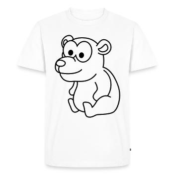 Bear Comic - Men's Premium Organic T-Shirt - white - Front - Nico (187cm)