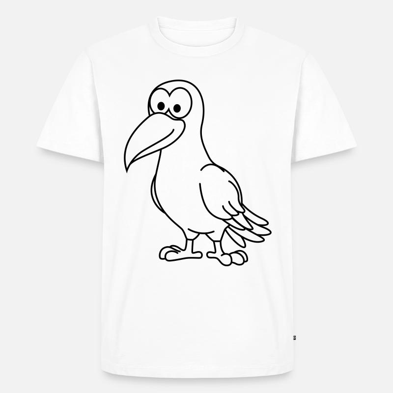 Krähe Comic Tier - Männer Premium Bio T-Shirt - Weiß