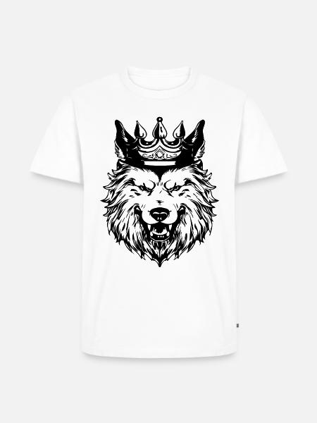Wolf Crown Head King - Men's Premium Organic T-Shirt - white
