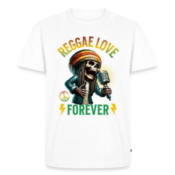 Reggae Love Forever Music - T-shirt Premium bio Homme - blanc - Devant - Nico (187cm)