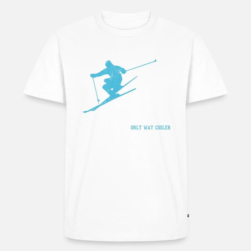 Ski Dad - Männer Premium Bio T-Shirt - Weiß