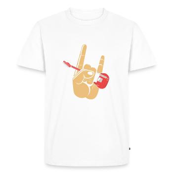 Heavy Metal Devil Horns, guitare électrique - T-shirt Premium bio Homme - blanc - Devant - Nico (187cm)