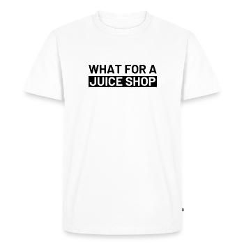 Denglisch Quel magasin de jus - T-shirt Premium bio Homme - blanc - Devant - Nico (187cm)