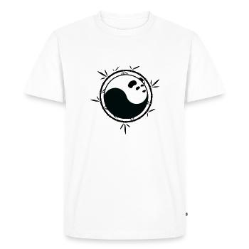 Chemise Panda Yin Yang avec bambou - T-shirt Premium bio Homme - blanc - Devant - Nico (187cm)
