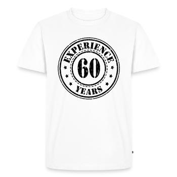 60 years of experience - Men's Premium Organic T-Shirt - white - Front - Nico (187cm)