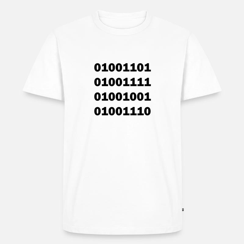 Binary code MOIN - Men's Premium Organic T-Shirt - white