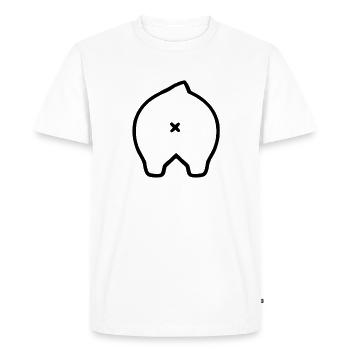 Dog cat butt bum asshole - Men's Premium Organic T-Shirt - white - Front - Nico (187cm)