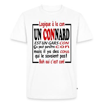 Phrase drôle / texte amusant phrase humoristique - T-shirt Premium bio Homme - blanc - Devant - Nico (187cm)