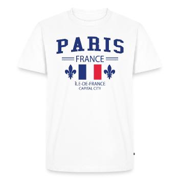 Paris - T-shirt Premium bio Homme - blanc - Devant - Nico (187cm)