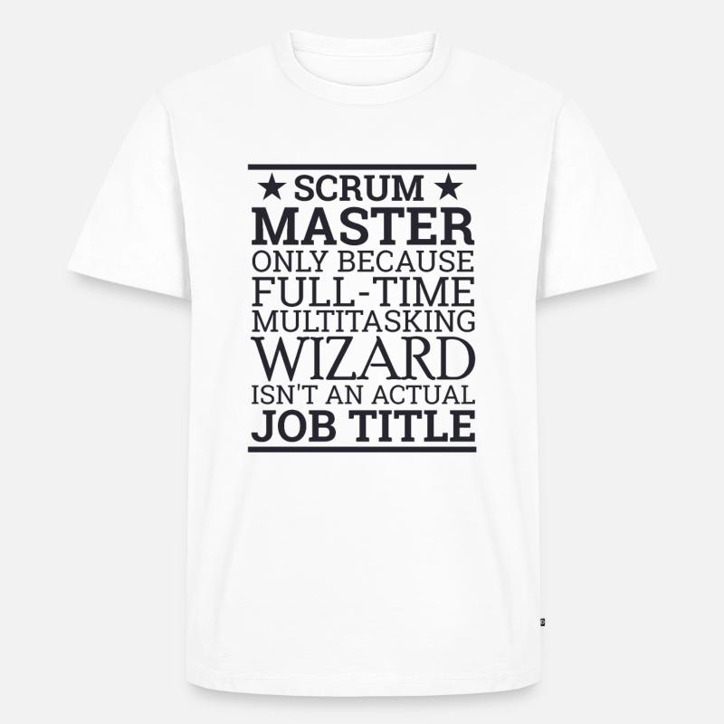 "Scrum Wizard" | "Scrum Master" - Männer Premium Bio T-Shirt - Weiß