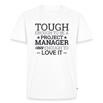 "Project Manager Crazy" | "Project Manager" - Men's Premium Organic T-Shirt - white - Front - Nico (187cm)