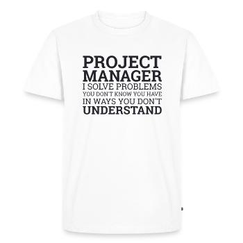 Project Manager Solve Problems | Project Manager - Men's Premium Organic T-Shirt - white - Front - Nico (187cm)