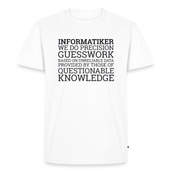 "Devinette scientifique informatique | Informatique" - T-shirt Premium bio Homme - blanc - Devant - Nico (187cm)