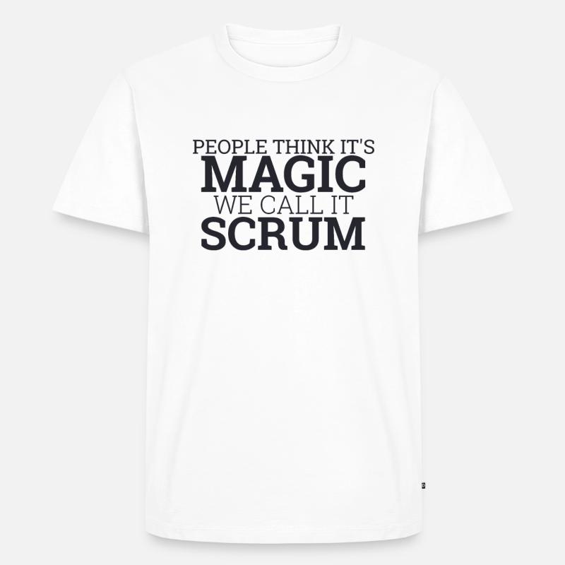 "Scrum Master Magic | "Scrum Master"" - Männer Premium Bio T-Shirt - Weiß