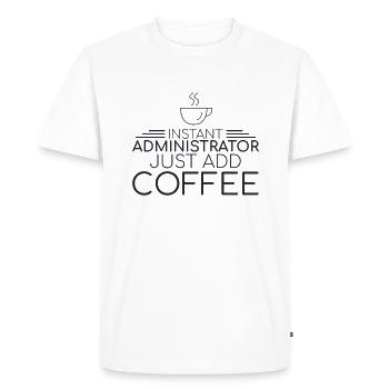 "Admin Coffee | Admin" - Men's Premium Organic T-Shirt - white - Front - Nico (187cm)