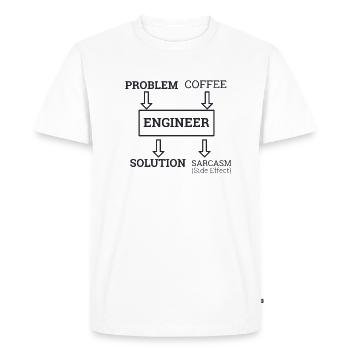 "Engineer Sarcasm | Engineer" - Men's Premium Organic T-Shirt - white - Front - Nico (187cm)