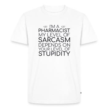 "Pharmacist Sarcasm | Pharmacy" - Men's Premium Organic T-Shirt - white - Front - Nico (187cm)