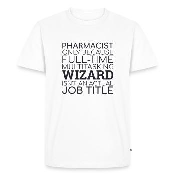 "Pharmacist Wizard | Pharmacy" - Men's Premium Organic T-Shirt - white - Front - Nico (187cm)