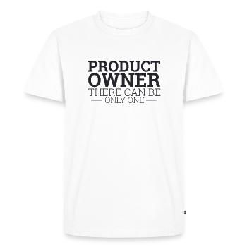 « Product Owner Scrum | » Scrum Master" » - T-shirt Premium bio Homme - blanc - Devant - Nico (187cm)