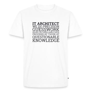 « Devinettes d’architectes informatiques | Architecture informatique » - T-shirt Premium bio Homme - blanc - Devant - Nico (187cm)