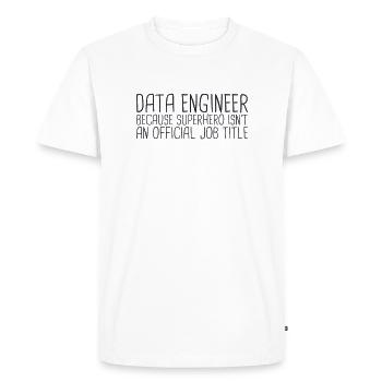 « Ingénieur de données Super-héros | Scientifique des données » - T-shirt Premium bio Homme - blanc - Devant - Nico (187cm)