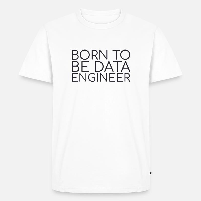 "Data Engineer Born | Data Scientist" - Men's Premium Organic T-Shirt - white