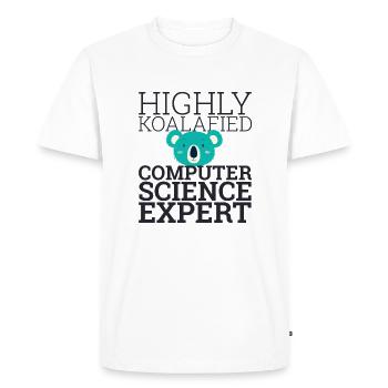 « Expert en informatique Koalafied | Informatique » - T-shirt Premium bio Homme - blanc - Devant - Nico (187cm)