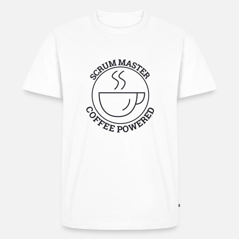 "Scrum Master Coffee | "Scrum Master"" - Männer Premium Bio T-Shirt - Weiß