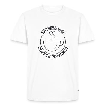 "Web Developer Coffee | Web Developer" - Men's Premium Organic T-Shirt - white - Front - Nico (187cm)