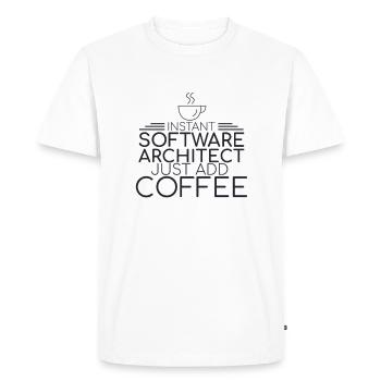 "Software Architect Coffee | Software Architecture" - Men's Premium Organic T-Shirt - white - Front - Nico (187cm)