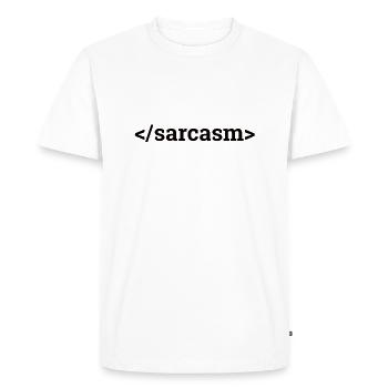 "Sarcasm | Informatik" - Männer Premium Bio T-Shirt - Weiß - Vorne - Nico (187cm)