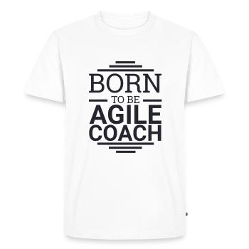 "Agile Coach Born | Agile" - Men's Premium Organic T-Shirt - white - Front - Nico (187cm)