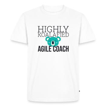 "Agile Coach Koalafied | Agile" - Men's Premium Organic T-Shirt - white - Front - Nico (187cm)