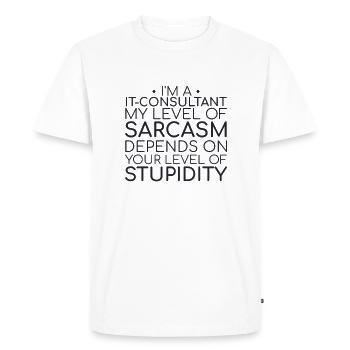 "IT Consultant Sarcasm | IT Consulting" - Men's Premium Organic T-Shirt - white - Front - Nico (187cm)