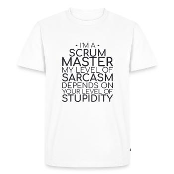 "Scrum Master Sarcasm | " Scrum Master"" - Men's Premium Organic T-Shirt - white - Front - Nico (187cm)