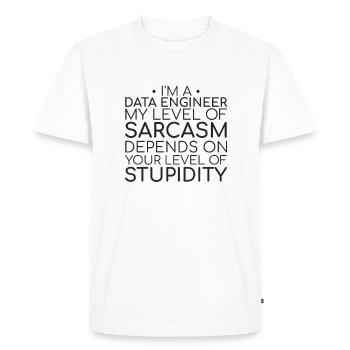 « Sarcasme de l’ingénieur de données | Science des données » - T-shirt Premium bio Homme - blanc - Devant - Nico (187cm)