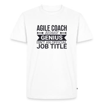 "Agile Coach Genius | Agile" - Men's Premium Organic T-Shirt - white - Front - Nico (187cm)