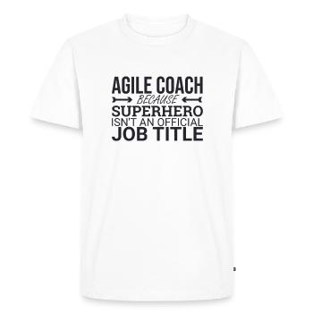 "Agile Coach Superhero | Agile" - Men's Premium Organic T-Shirt - white - Front - Nico (187cm)