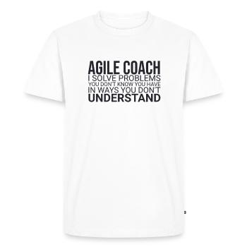"Agile Coach Solve Problem | Agile" - Men's Premium Organic T-Shirt - white - Front - Nico (187cm)