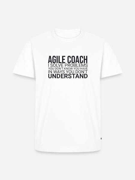 "Agile Coach Solve Problem | Agile" - Men's Premium Organic T-Shirt - white