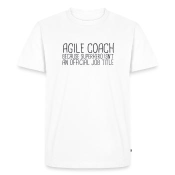 "Agile Coach Superhero | Agile" - Men's Premium Organic T-Shirt - white - Front - Nico (187cm)