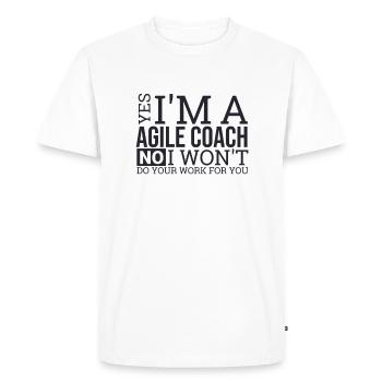 "Agile Coach Work | Agile" - Men's Premium Organic T-Shirt - white - Front - Nico (187cm)