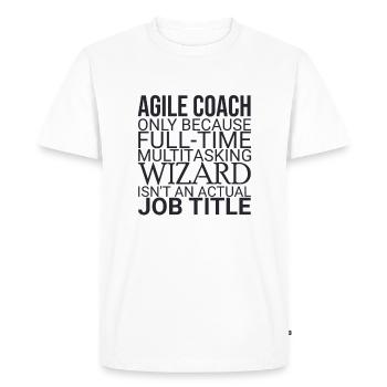 "Agile Coach Wizard | Agile" - Men's Premium Organic T-Shirt - white - Front - Nico (187cm)