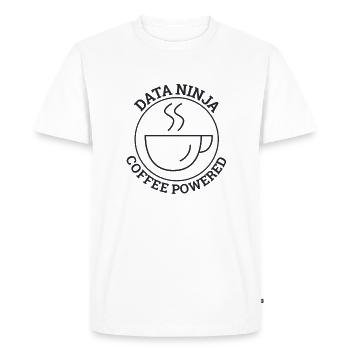 "Data Ninja Coffee | Data Science" - Men's Premium Organic T-Shirt - white - Front - Nico (187cm)