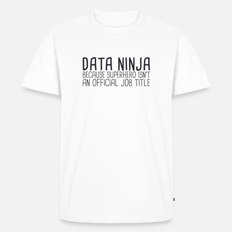 "Data Ninja Superhero | Data Science" - Männer Premium Bio T-Shirt - Weiß