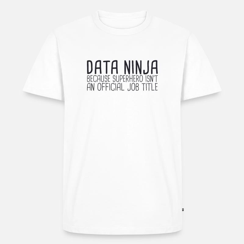 "Data Ninja Superhero | Data Science" - Men's Premium Organic T-Shirt - white