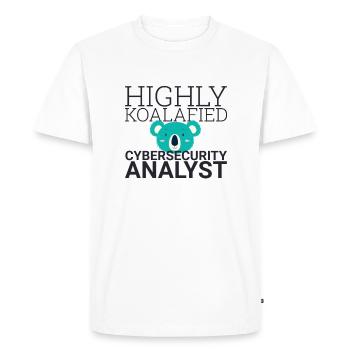 « L’analyste en cybersécurité Koalafied | Cybersécurité » - T-shirt Premium bio Homme - blanc - Devant - Nico (187cm)