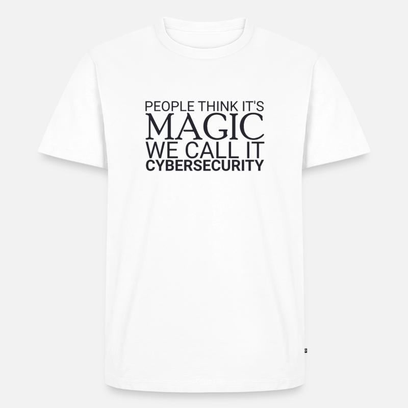 "Cybersecurity Magic | Cybersecurity" - Männer Premium Bio T-Shirt - Weiß