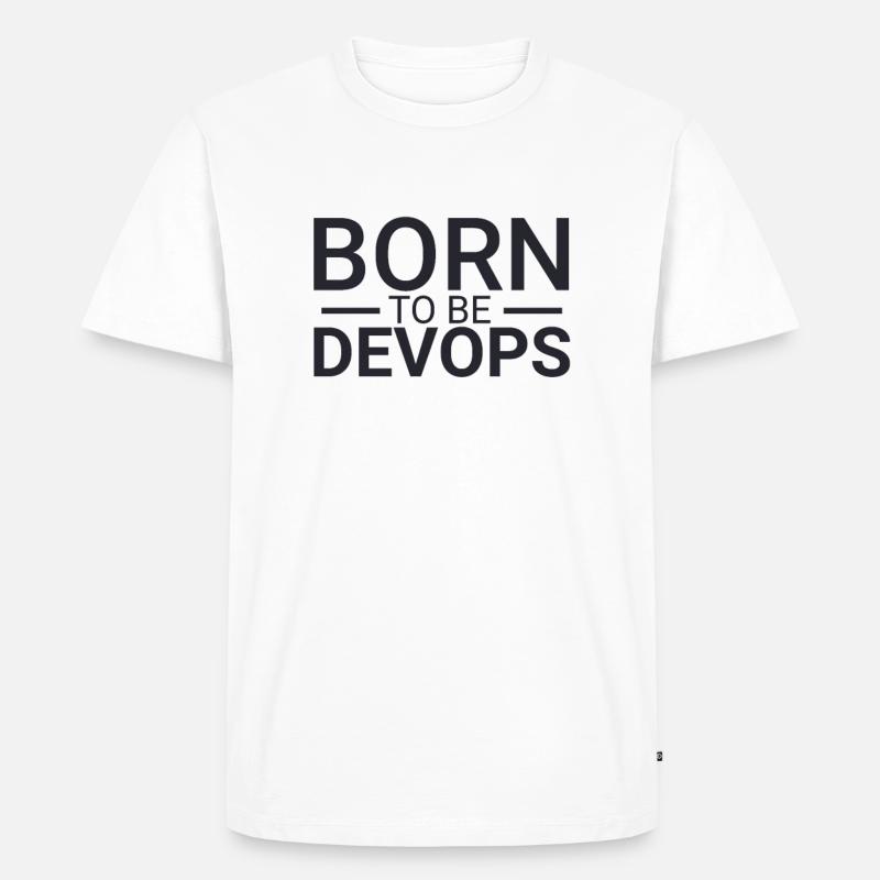 "DevOps Born | Softwareentwicklung" - Männer Premium Bio T-Shirt - Weiß